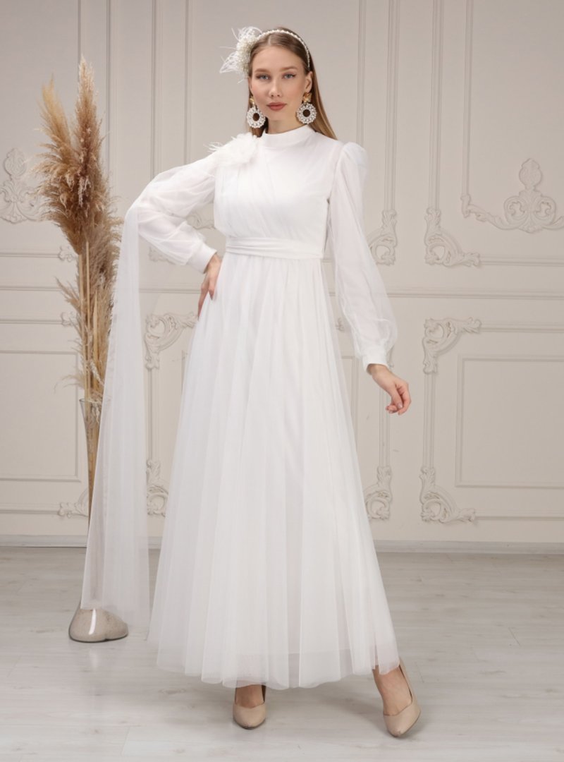 Sew&amp;Design Ekru Nikah Abiye Elbise