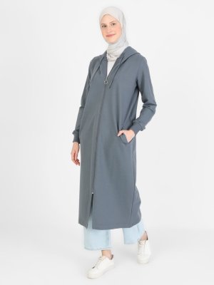 Fermuarlı Uzun Spor Kap Granit Fermuarlı Uzun Spor Kap Granit