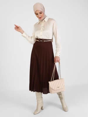 Kahverengi Piliseli 90 Cm Etek Kahverengi Piliseli 90 Cm Etek