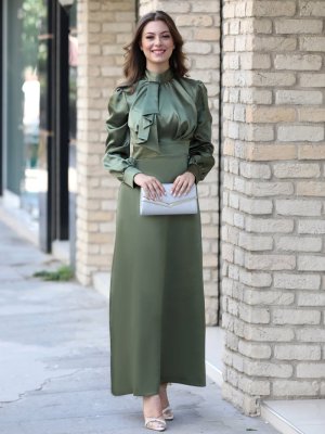 Haki Damla Abiye Elbise Haki Damla Abiye Elbise