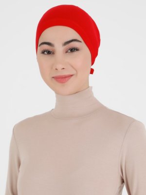 Kırmızı Likralı Bağlamalı Bone Kırmızı Likralı Bağlamalı Bone