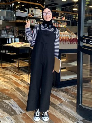 Siyah Keten Salopet Tulum Siyah Keten Salopet Tulum