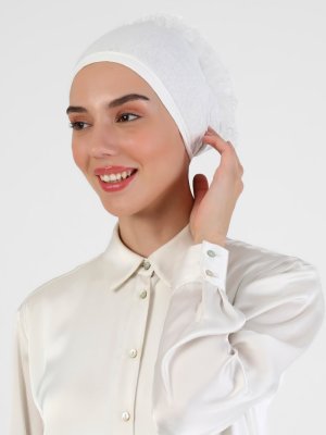 Krem Fırfırlı Bone