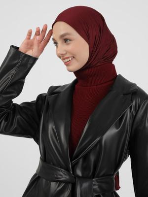 Siyah Kuşak Detaylı Deri Ceket