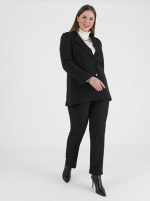 Siyah Büyük Beden Ceket & Pantolon İkili Takım
