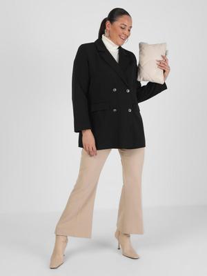 Siyah Cep Detaylı Ceket