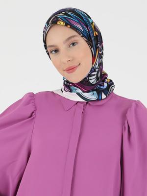 Çok Renkli Twill Eşarp Başörtü Pembe Müzik Çok Renkli Twill Eşarp Başörtü Pembe Müzik