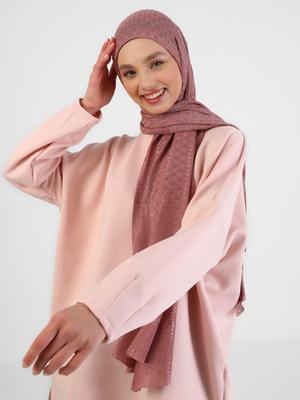 Boneli Triko Şal Roza Boneli Triko Şal Roza