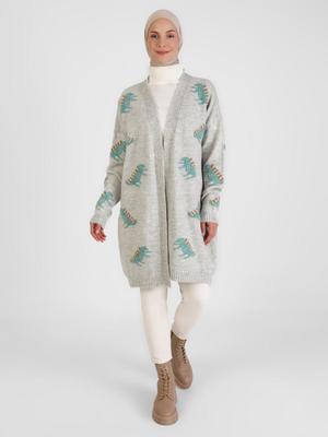 Yumuşak Ve Rahat Kalıp Triko Hırka Açık Taş