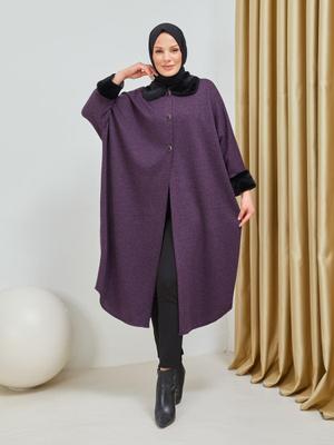 Mor Düğmeli Panço