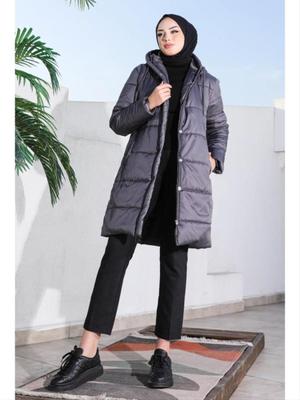 Antrasit Dolumlu Şişme Mont
