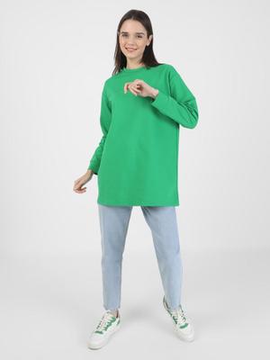 Bisiklet Yaka Tunik Çimen Yeşili Bisiklet Yaka Tunik Çimen Yeşili