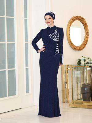 Lacivert Alin Abiye Elbise Lacivert Alin Abiye Elbise