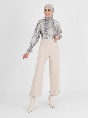 Bej Duble Paça Kumaş Pantolon Bej Duble Paça Kumaş Pantolon