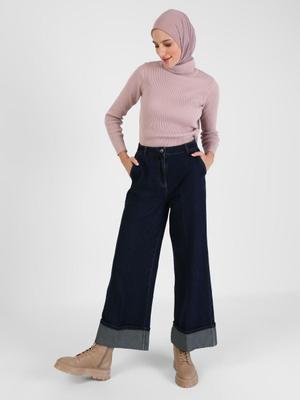 İndigo Duble Paça Denim Kot Pantolon İndigo Duble Paça Denim Kot Pantolon