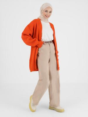 Bej Bol Paça Denim Kot Pantolon