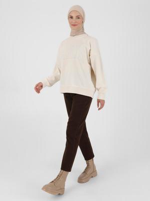 Doğal Kumaşlı Denim Pantolon Koyu Kahve