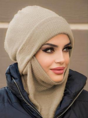 Bej Maskeli Bere Hazır Türban