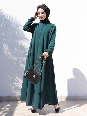 Zümrüt Yeşili Mevlana Cepli Ferace