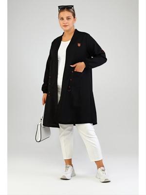 Siyah Ottoman Cepli Çelik Büyük Beden Hırka