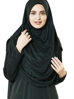 İbadet Seti Siyah Namaz Elbisesi Kabe Motifli Seccade Ve Tesbih