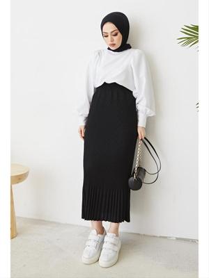 Siyah Pi̇li̇seli̇ Etek Siyah Pi̇li̇seli̇ Etek