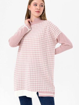 Pudra Kazayağı Triko Tunik Pudra Kazayağı Triko Tunik