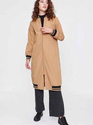 Camel Ribanalı Uzun Trençkot Camel Ribanalı Uzun Trençkot