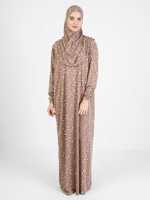 Vizon Çiçekli Namaz Elbisesi Vizon Çiçekli Namaz Elbisesi