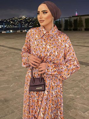 Rosa Saten Lila Elbise