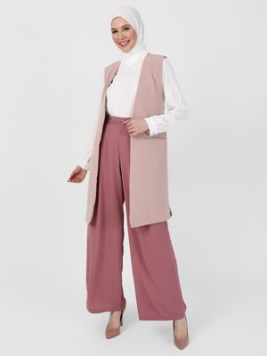 Gül Kurusu Beli Lastikli Pantolon Etek Gül Kurusu Beli Lastikli Pantolon Etek