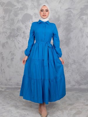 Mavi Gömlek Elbise