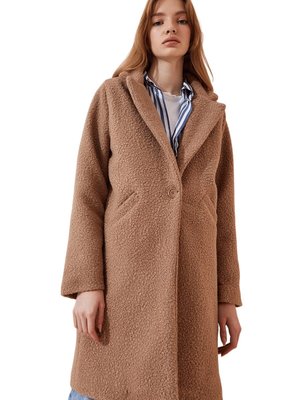 Vizon Oversize Kaşe Kaban