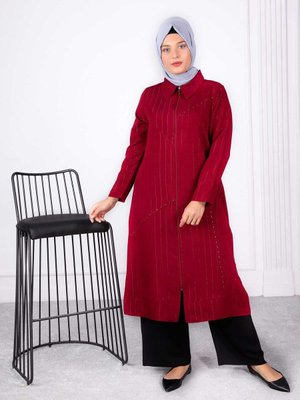 Bordo Büyük Beden Kap Bordo Büyük Beden Kap