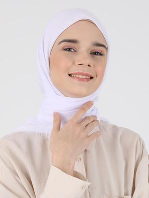 Beyaz Düz Flam Eşarp Beyaz Düz Flam Eşarp
