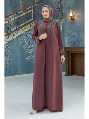 Gül Kurusu Lina Büyük Beden Abiye