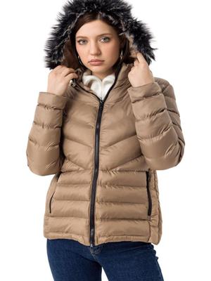 Vizon Kapüşonlu Cebi Ve Önü Fermuarlı Şişme Mont