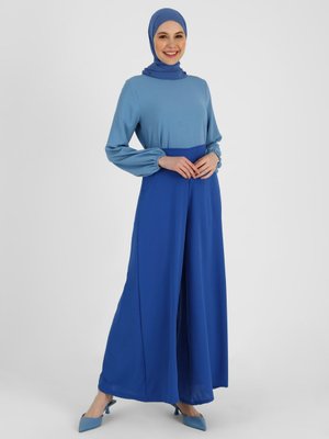 Koyu İndigo Aerobin Beli Lastikli Pantolon Etek Koyu İndigo Aerobin Beli Lastikli Pantolon Etek