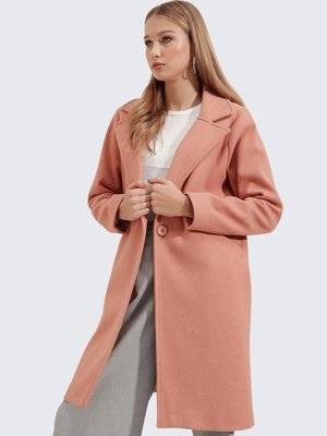 Somon Yakalı Kaşe Kaban