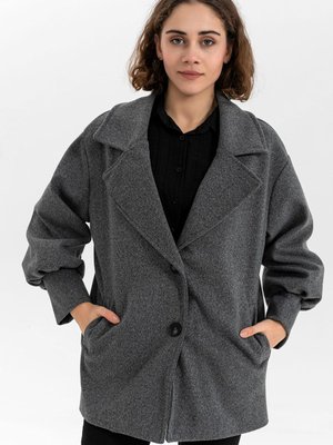 Antrasit Balon Kol Cepli Kaşe Kaban