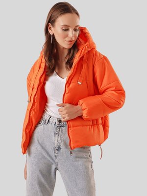 Orange Kapüşonlu Kısa Mont Orange Kapüşonlu Kısa Mont