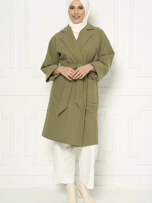 Haki Kruvaze Bağlamalı Kaban