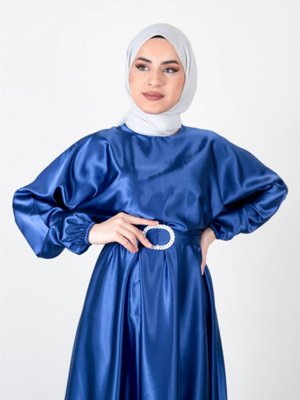 Alya Saten Mavi Abiye Elbise Alya Saten Mavi Abiye Elbise