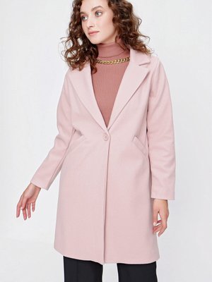 Pudra Yakalı Kaşe Kaban