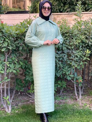 Kapitoneli Mint Elbise