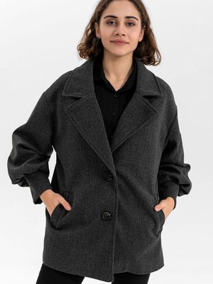 Füme Balon Kol Cepli Kaşe Kaban