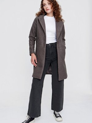 Antrasit Oversize Kaşe Kaban