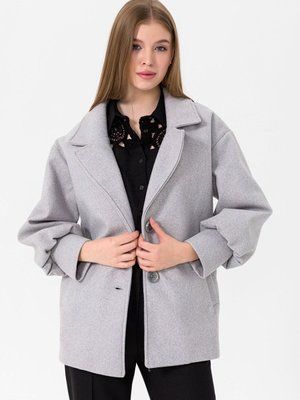 Gri Balon Kol Cepli Kaşe Kaban Gri Balon Kol Cepli Kaşe Kaban