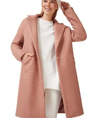 Pudra Oversize Kaşe Kaban