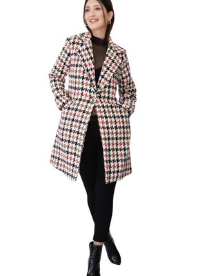 Taba Kazayağı Tek Düğme Kaban Taba Kazayağı Tek Düğme Kaban